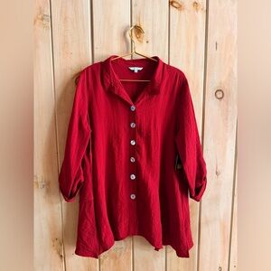 NWT John Mark Vibrant Red Button-Down Shirt